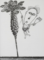 Le chou de Bruxelles (cornet de frites), dessin publié dans <em>Linnéaments</em> de André Balthazar et Roland Breucker paru aux Editions Le Daily-Bul en 1997